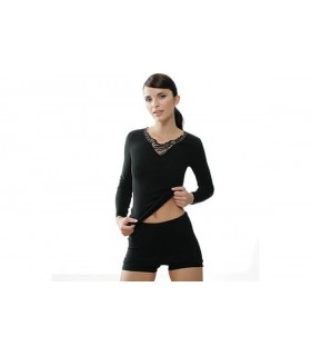 Medima Angora 20 maglia lana donna manica lunga con pizzo art M1175