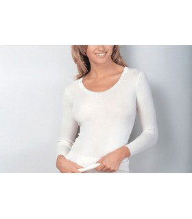Medima Angora 20 maglia lana donna manica lunga con pizzo art M1182
