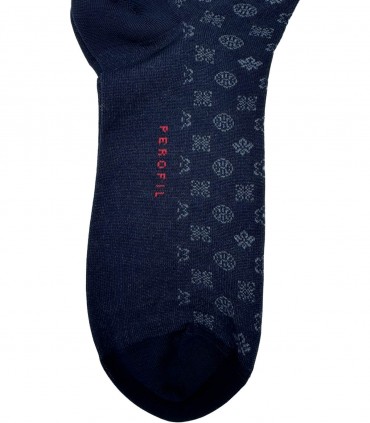 Perofil Cotton Colors calze lunghe uomo geometrico