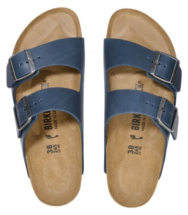 Birkenstock Arizona Oiled Leather blue ciabatte unisex