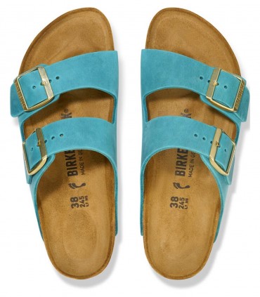 Birkenstock Arizona Oiled Leather Biscay Bay ciabatte donna