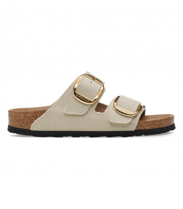 Birkenstock Arizona Big Buckle Rivet Logo canvas eggshell ciabatte donna