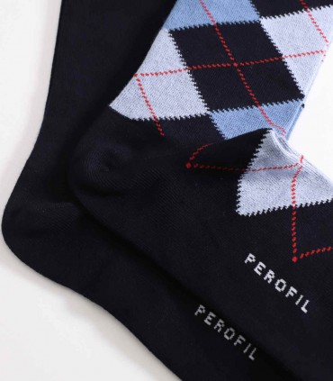 Perofil Winter Cotton Multipack calze lunghe uomo cotone rombi