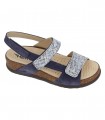 Hergos sandali donna H1832 Tweed Camoscio