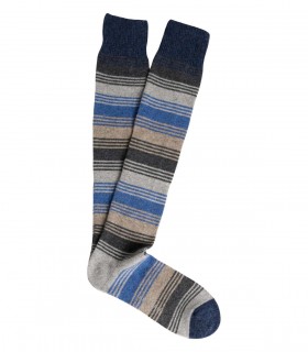 Perofil Wool & Cashmere calze lunghe uomo lana cashmere maxi righe