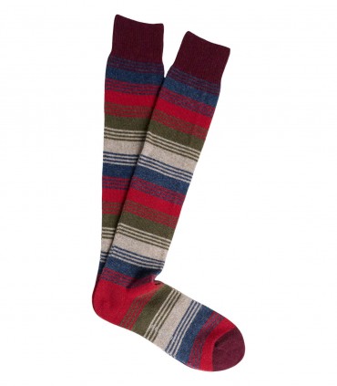 Perofil Wool & Cashmere calze lunghe uomo lana cashmere maxi righe