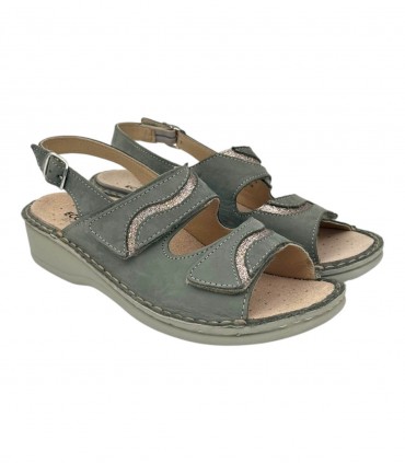 Ecosanit Leandro Onda Nabuk Glitter sandali donna