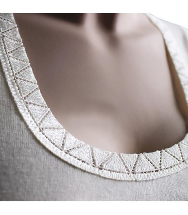 Medima Angora 20 maglia lana donna manica lunga con pizzo art M1182